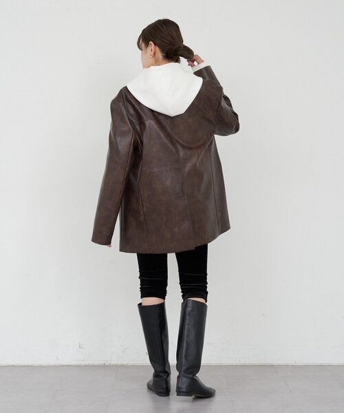 SHENERY（シーナリー）の「ダブルジップフーディー（パーカー・レディース・オフホワイト/グレー・FREE）」の8枚目の写真