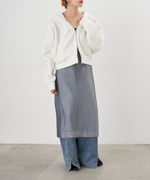 SHENERY（シーナリー）の「ダブルジップフーディー（パーカー・レディース・オフホワイト/グレー・FREE）」の3枚目の写真