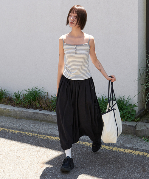 STEP AROUND(ステップアラウンド)の「Soft stripe sleeveless top_GREY(Tシャツ/カットソー・レディース・その他・SMALL/MEDIUM)」の1枚目の写真