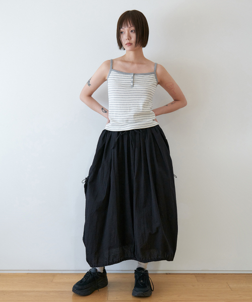 STEP AROUND(ステップアラウンド)の「Soft stripe sleeveless top_GREY(Tシャツ/カットソー・レディース・その他・SMALL/MEDIUM)」の5枚目の写真