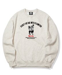 DONT HIT ME WITH FLOWERS GRAPHIC クルーネック - アイボリー