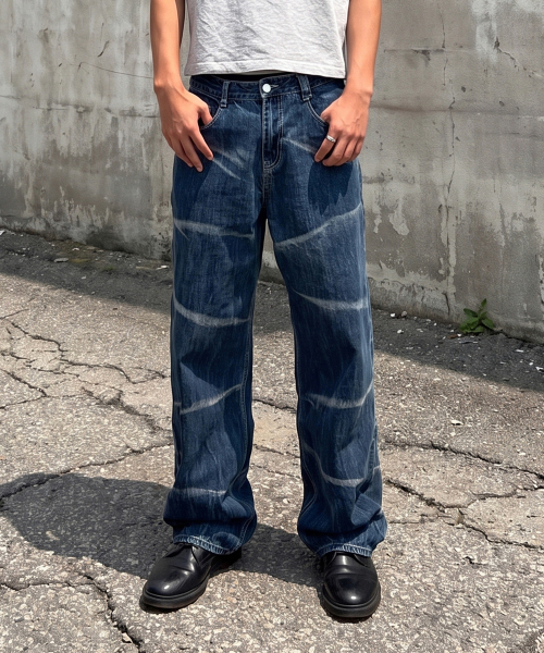 DECET(デケト)の「Vine Bleach Wide Jeans DCPT045DBlue(デニムパンツ・レディース・その他・26/28/30/32/34)」の6枚目の写真