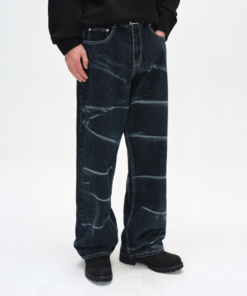 セール】Vine Bleach Wide Jeans DCPT045DBlue（デニムパンツ）｜DECET