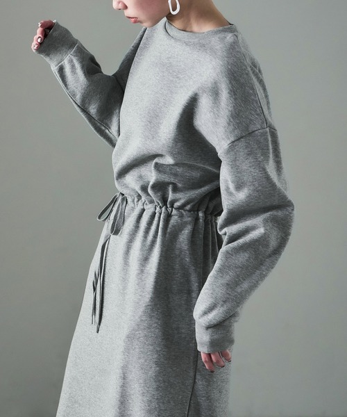 Fashion Letter（ファッションレター）の「裏起毛 ドロストルームワンピース M-LLsize（ルームワンピース・レディース・グレー/グレイッシュベージュ/ブラック/チャコール・LL/L/M）」の10枚目の写真