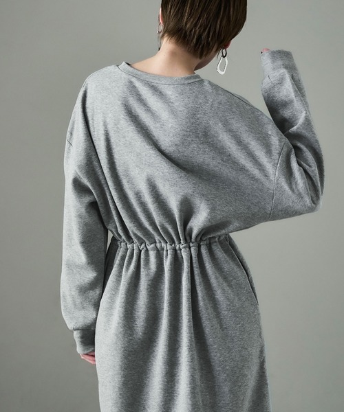 Fashion Letter（ファッションレター）の「裏起毛 ドロストルームワンピース M-LLsize（ルームワンピース・レディース・グレー/グレイッシュベージュ/ブラック/チャコール・LL/L/M）」の11枚目の写真