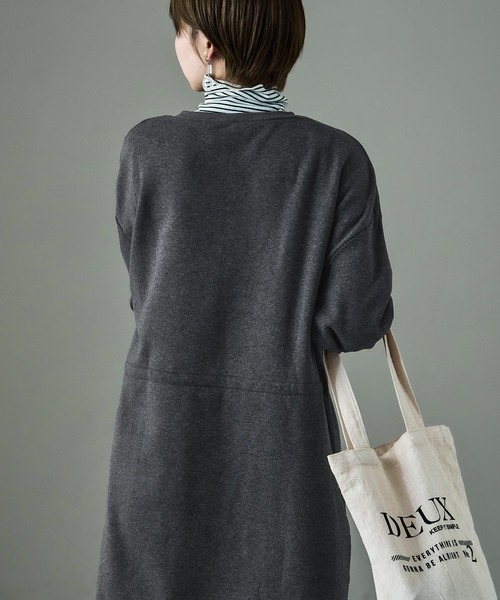 Fashion Letter（ファッションレター）の「裏起毛 ドロストルームワンピース M-LLsize（ルームワンピース・レディース・グレー/グレイッシュベージュ/ブラック/チャコール・LL/L/M）」の18枚目の写真