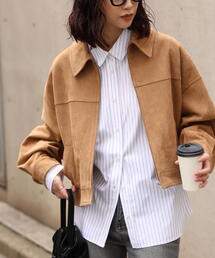 FREE'S MART | ◆合皮ジップアップブルゾン(ブルゾン)