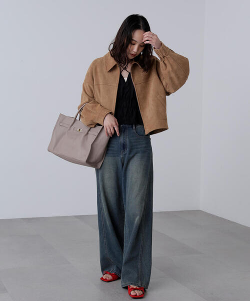 FREE'S MART(フリーズマート)の「◆合皮ジップアップブルゾン(ブルゾン・レディース・ブラウン/ブラック/ベージュ系その他・SMALL/MEDIUM)」の5枚目の写真