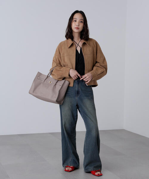 FREE'S MART(フリーズマート)の「◆合皮ジップアップブルゾン(ブルゾン・レディース・ブラウン/ブラック/ベージュ系その他・SMALL/MEDIUM)」の6枚目の写真