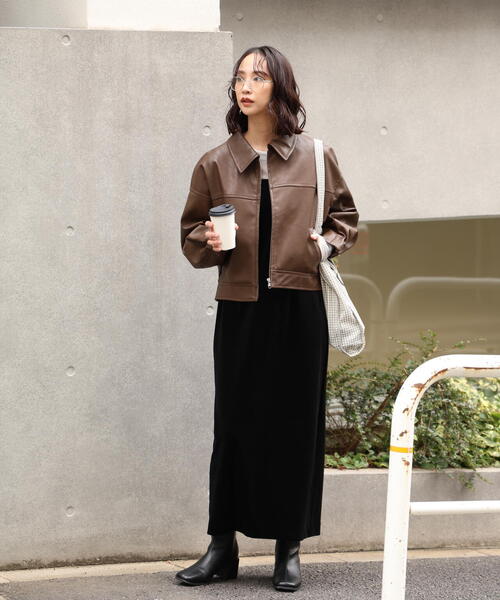 FREE'S MART(フリーズマート)の「◆合皮ジップアップブルゾン(ブルゾン・レディース・ブラウン/ブラック/ベージュ系その他・SMALL/MEDIUM)」の15枚目の写真