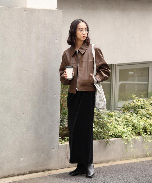 FREE'S MART(フリーズマート)の「◆合皮ジップアップブルゾン(ブルゾン・レディース・ブラウン/ブラック/ベージュ系その他・SMALL/MEDIUM)」の17枚目の写真