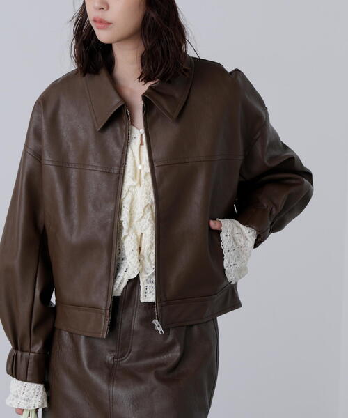 FREE'S MART(フリーズマート)の「◆合皮ジップアップブルゾン(ブルゾン・レディース・ブラウン/ブラック/ベージュ系その他・SMALL/MEDIUM)」の19枚目の写真