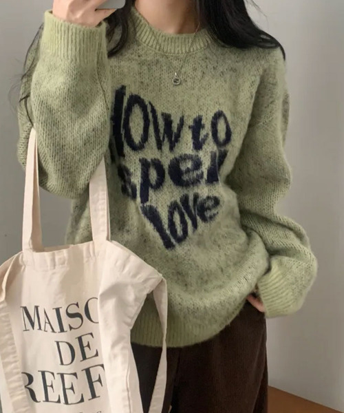 VIVID LADY（ビビッドレディー）の「クルーネック ニットトップス（ニット/セーター・レディース・ピンク/ネイビー/オリーブ/チャコールグレー・FREE）」の8枚目の写真