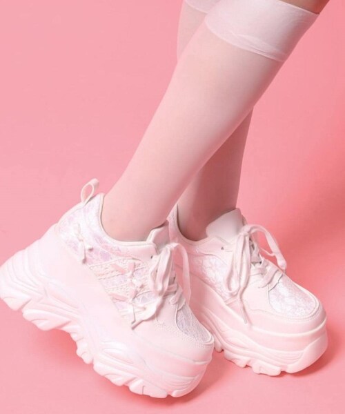 cs T&P（シーエスティーアンドピー）の「リボンレース 厚底スニーカー（スニーカー・レディース・ホワイト/ブラック・M/L/S/LL）」の9枚目の写真