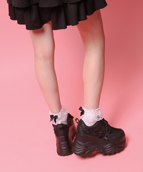 cs T&P（シーエスティーアンドピー）の「リボンレース 厚底スニーカー（スニーカー・レディース・ホワイト/ブラック・M/L/S/LL）」の16枚目の写真