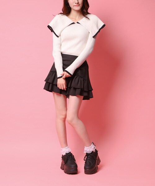 cs T&P（シーエスティーアンドピー）の「リボンレース 厚底スニーカー（スニーカー・レディース・ホワイト/ブラック・M/L/S/LL）」の17枚目の写真