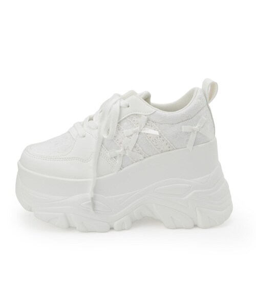 cs T&P（シーエスティーアンドピー）の「リボンレース 厚底スニーカー（スニーカー・レディース・ホワイト/ブラック・M/L/S/LL）」の20枚目の写真