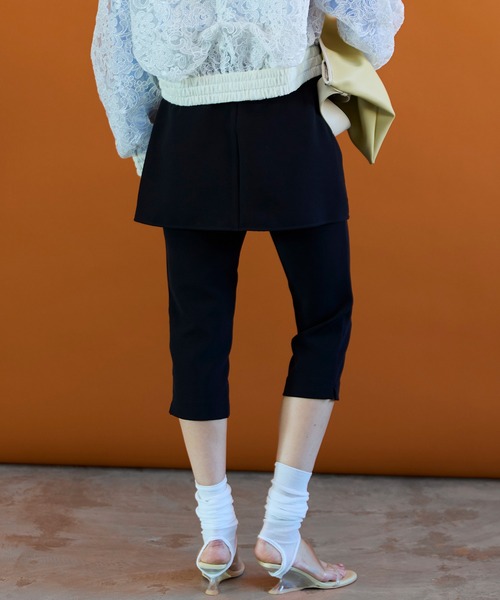 MAISON SPECIAL(メゾンスペシャル)の「Mini Skirt Layer Capri Pants/ミニスカートレイヤーカプリパンツ(その他パンツ・レディース・ブラウン/ブラック・38/36)」の6枚目の写真