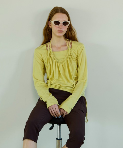 MAISON SPECIAL(メゾンスペシャル)の「Mini Skirt Layer Capri Pants/ミニスカートレイヤーカプリパンツ(その他パンツ・レディース・ブラウン/ブラック・38/36)」の10枚目の写真