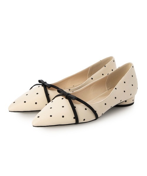EVOL（イーボル）の「【ふかふか・クッション入り】ポインテッド2cmリボンパンプス JA5956（パンプス・レディース・ドット/ブラック/アイボリー/ピンク・22.0cm/22.5cm/23.0cm/23.5cm/24.0cm/24.5cm/25.0cm）」の19枚目の写真