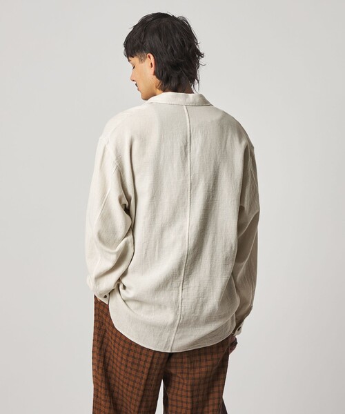 Steven Alan（スティーブンアラン）の「＜Steven Alan＞ コットンメッシュ チェック オープンカラー オーバー シャツ（シャツ/ブラウス・メンズ・ダークブラウン/ホワイト・XL/L/M/S）」の10枚目の写真