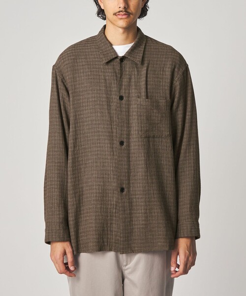 Steven Alan＞ オーガニックコットン メッシュ チェック オープン