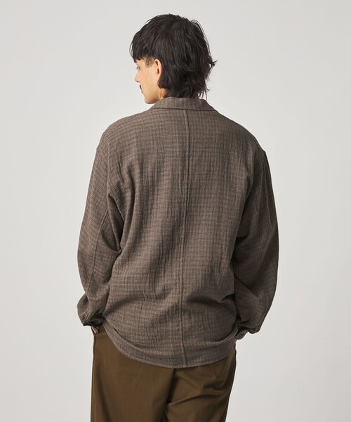 Steven Alan（スティーブンアラン）の「＜Steven Alan＞ コットンメッシュ チェック オープンカラー オーバー シャツ（シャツ/ブラウス・メンズ・ダークブラウン/ホワイト・XL/L/M/S）」の17枚目の写真