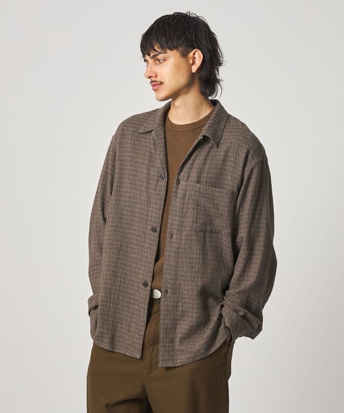 Steven Alan> コットンメッシュ チェック オープンカラー オーバー Steven Alan> コットンメッシュ チェック オープンカラー オーバー