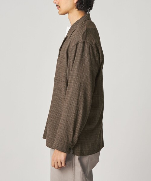 Steven Alan（スティーブンアラン）の「＜Steven Alan＞ コットンメッシュ チェック オープンカラー オーバー シャツ（シャツ/ブラウス・メンズ・ダークブラウン/ホワイト・XL/L/M/S）」の20枚目の写真