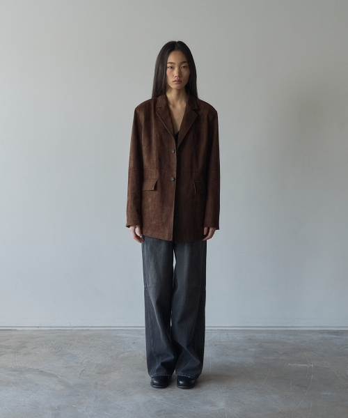LETOILE(レトワール)の「SUEDE BLAZER(テーラードジャケット・レディース・ブラウン・FREE)」の2枚目の写真