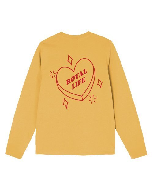 ROYALLIFE(ロイヤルライフ)の「RLL1103 ハートロゴロングスリーブ - イエロー(Tシャツ/カットソー・メンズ・イエロー・LARGE/X-LARGE)」の1枚目の写真