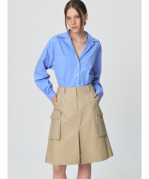 KUME(クメ)の「Wrinkle Free Over-Fit Shirt, Sky Blue(シャツ/ブラウス・レディース・その他・FREE)」の1枚目の写真