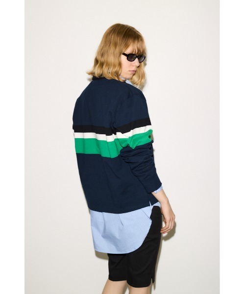 THROW by SLY（スローバイスライ）の「THROW Chaos Fishing Club RUGGER SH カオスフィッシングクラブ ラガーシャツ 秋服 冬服（Tシャツ/カットソー・レディース・ネイビー/バーガンディー・FREE）」の5枚目の写真