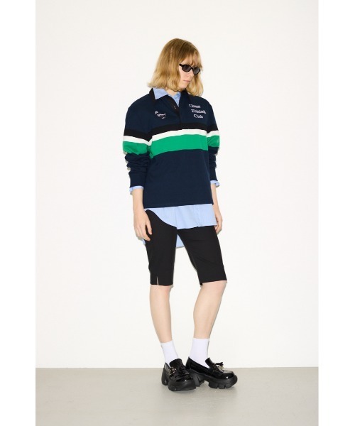 THROW by SLY（スローバイスライ）の「THROW Chaos Fishing Club RUGGER SH カオスフィッシングクラブ ラガーシャツ 秋服 冬服（Tシャツ/カットソー・レディース・ネイビー/バーガンディー・FREE）」の7枚目の写真