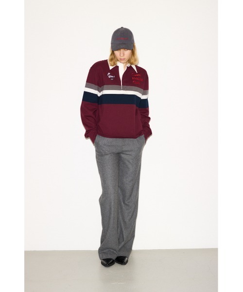 THROW by SLY（スローバイスライ）の「THROW Chaos Fishing Club RUGGER SH カオスフィッシングクラブ ラガーシャツ 秋服 冬服（Tシャツ/カットソー・レディース・ネイビー/バーガンディー・FREE）」の11枚目の写真