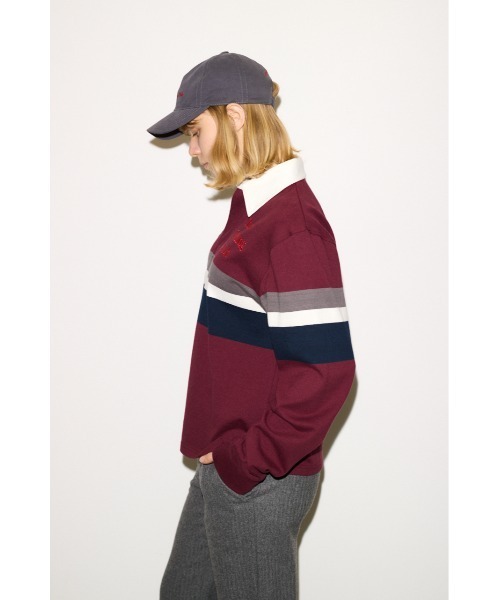 THROW by SLY（スローバイスライ）の「THROW Chaos Fishing Club RUGGER SH カオスフィッシングクラブ ラガーシャツ 秋服 冬服（Tシャツ/カットソー・レディース・ネイビー/バーガンディー・FREE）」の13枚目の写真