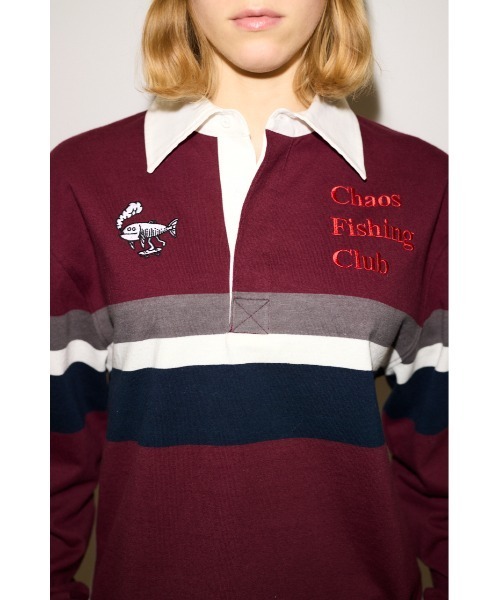 THROW by SLY（スローバイスライ）の「THROW Chaos Fishing Club RUGGER SH カオスフィッシングクラブ ラガーシャツ 秋服 冬服（Tシャツ/カットソー・レディース・ネイビー/バーガンディー・FREE）」の15枚目の写真
