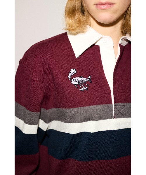 THROW by SLY（スローバイスライ）の「THROW Chaos Fishing Club RUGGER SH カオスフィッシングクラブ ラガーシャツ 秋服 冬服（Tシャツ/カットソー・レディース・ネイビー/バーガンディー・FREE）」の17枚目の写真