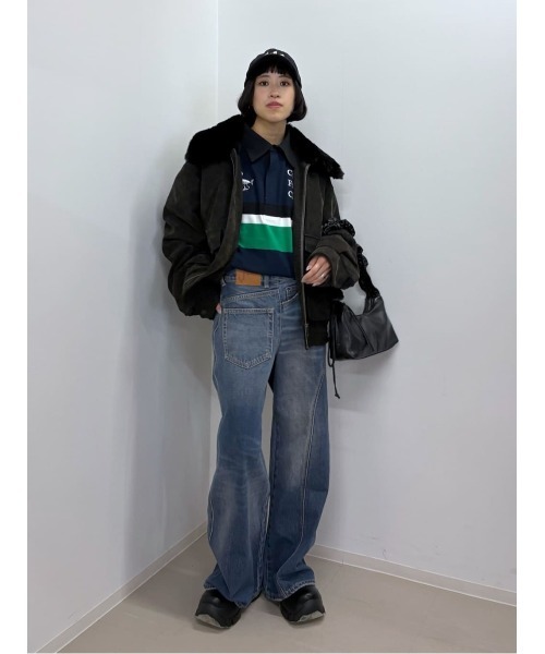 THROW by SLY（スローバイスライ）の「THROW Chaos Fishing Club RUGGER SH カオスフィッシングクラブ ラガーシャツ 秋服 冬服（Tシャツ/カットソー・レディース・ネイビー/バーガンディー・FREE）」の22枚目の写真