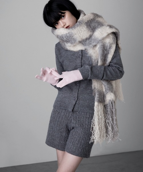 etoll.（エトル）の「起毛チェックマフラー（マフラー・レディース・グレー/ブルー/ベージュ・FREE）」の12枚目の写真
