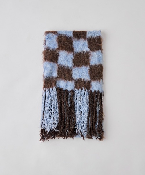 etoll.（エトル）の「起毛チェックマフラー（マフラー・レディース・グレー/ブルー/ベージュ・FREE）」の17枚目の写真