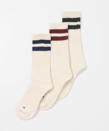 ITEMS URBANRESEARCH（アイテムズ アーバンリサーチ）の「Healthknit　シンカー2Line クラシックソックス 3P（ソックス/靴下）」