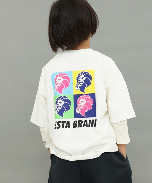 NESTA BRAND（ネスタブランド）の「【NESTA BRAND/ネスタブランド】オーバーサイズ Tシャツ（Tシャツ/カットソー・キッズ・ホワイト系その他/ホワイト系その他3/グレー系その他2/チャコール/ベージュ/ネイビー/ブルー系その他/オフホワイト/ホワイト系その他2/ブラック系その他/ブラック系その他3/杢グレー/ダークグリーン/ブラック/ブラック系その他2/グレー系その他・110/120/130/140/150/160）」の2枚目の写真