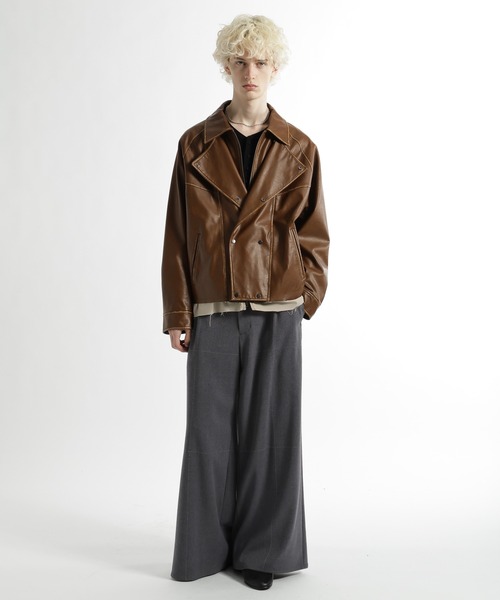 HARE（ハレ）の「レイヤードトレンチブルゾン(HARE)（ブルゾン・メンズ・ブラック・FREE）」の4枚目の写真