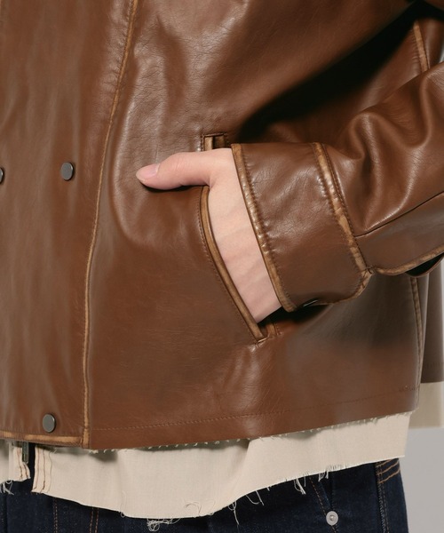 HARE（ハレ）の「レイヤードトレンチブルゾン(HARE)（ブルゾン・メンズ・ブラック・FREE）」の20枚目の写真