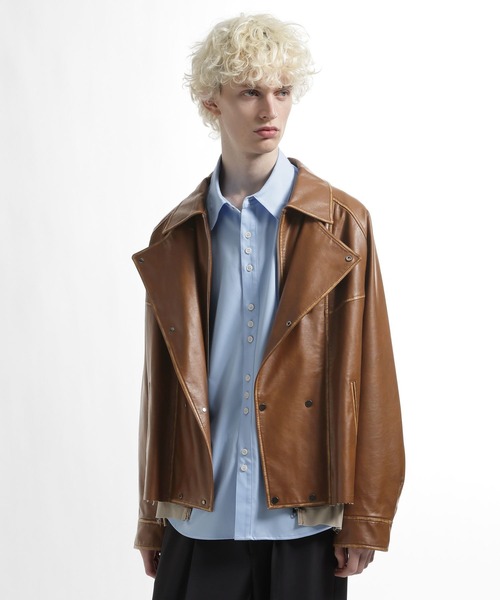 HARE（ハレ）の「レイヤードトレンチブルゾン(HARE)（ブルゾン・メンズ・ブラック・FREE）」の10枚目の写真