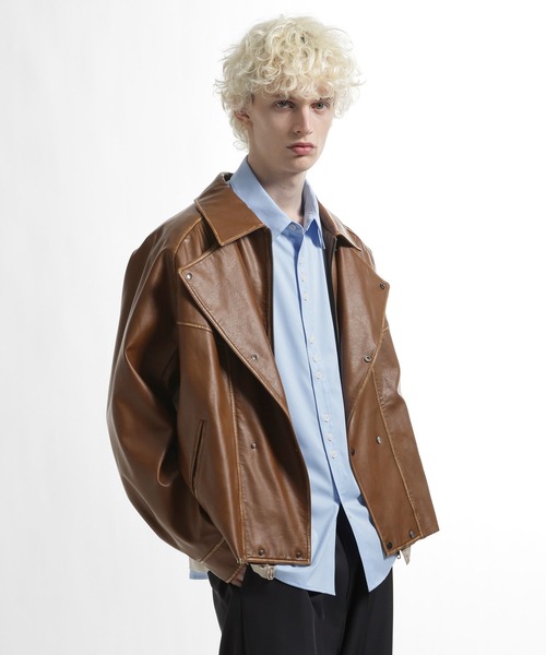 HARE（ハレ）の「レイヤードトレンチブルゾン(HARE)（ブルゾン・メンズ・ブラック・FREE）」の11枚目の写真