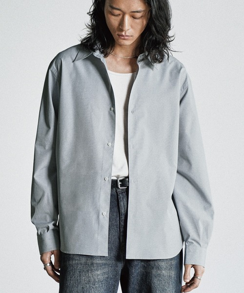 WYM LIDNM（ウィム バイ リドム）の「MICRO SPAN BASIC SHIRT（シャツ/ブラウス・メンズ・チャコール/ナチュラル/サックスブルー/グレイッシュブルー・S/L/M）」の4枚目の写真