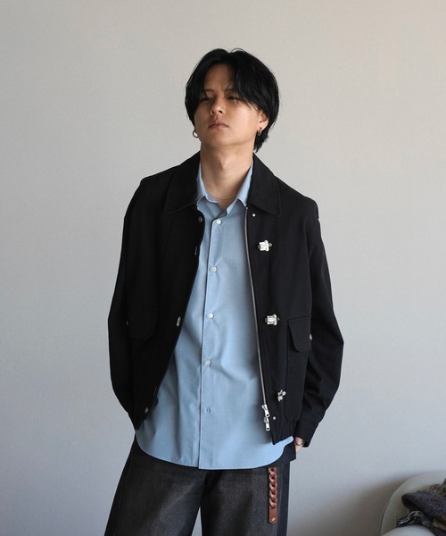 WYM LIDNM（ウィム バイ リドム）の「MICRO SPAN BASIC SHIRT（シャツ/ブラウス・メンズ・チャコール/ナチュラル/サックスブルー/グレイッシュブルー・S/L/M）」の6枚目の写真