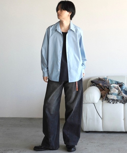 WYM LIDNM（ウィム バイ リドム）の「MICRO SPAN BASIC SHIRT（シャツ/ブラウス・メンズ・チャコール/ナチュラル/サックスブルー/グレイッシュブルー・S/L/M）」の11枚目の写真